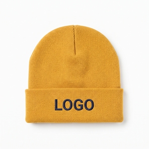 Bonnet tricoté doux personnalisé unisexe en acrylique jaune chaud coupe-vent pour l'hiver, idéal pour le ski, avec écharpe assortie - Product Image 5
