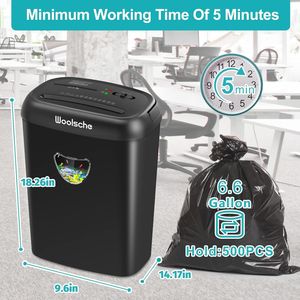 Trituradora de papel de corte cruzado de alto rendimiento, capacidad de 14 hojas, cesta de 6,6 galones, a prueba de seguridad y atascos para el hogar y la Oficina - Product Image 6