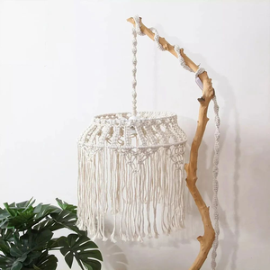 Lustre abat-jour bohème, luminaire de plafond, tentures murales en macramé, design artistique, décoration intérieure, décoration murale, cadeau - Product Image 1
