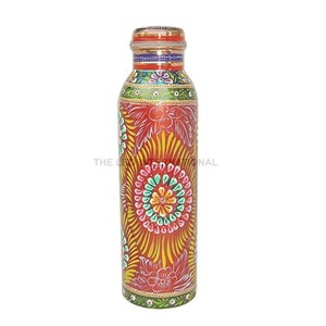 Botella de Agua de Cobre de Calidad Garantizada con Diseño Impreso, Tapa Hermética, Beneficios Ayurvédicos, Botella de Agua de Cobre Puro - Product Image 5