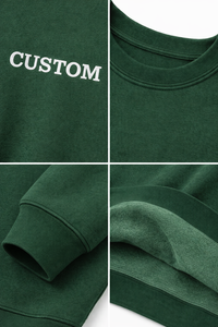 Custom Men's <b>Fleece</b> Sweatshirt Crew Neck Pullover Plain Cotton Sweatshirt for Printing Logo OEM ODM Bulk Supply - Product Image 5