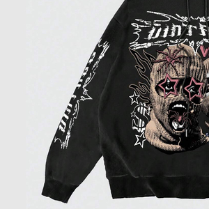 Sudadera con Capucha Premium para Hombre, Impresión DTG Personalizada en las Mangas, Logotipo en el Pecho, Estilo Casual Oversize, Felpa, 100% Algodón, Invierno, 420g - Product Image 6