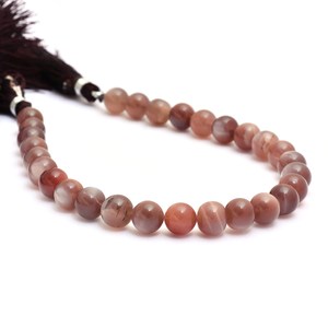 Pierre de lune AAA+ 6mm-8mm, perles rondes lisses, pierre de lune naturelle brun chocolat, pierre semi-précieuse, perles en vrac pour la fabrication de bijoux - Product Image 4