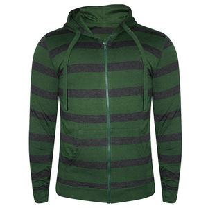 Sudadera con capucha y cremallera completa unisex de algodón con logo personalizado, diseño en blanco, color negro - Product Image 4