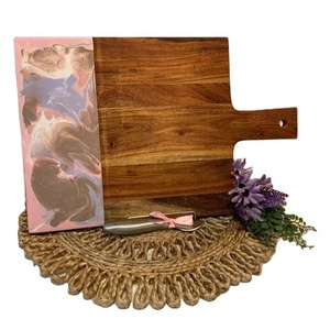 Grande planche à découper en résine époxy et bois pour Restaurant hôtel maison nouvelle planche à découper en bois d'acacia de forme et Design spéciaux - Product Image 1