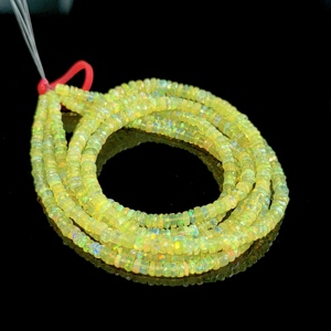 Yellow Ethiopian <b>Opal</b> Faceted Rondelle Beads 3-5mm Yellow <b>Fire</b> <b>Opal</b> Welo <b>Opal</b> Beads in Wholesale Bulk - Product Image 1