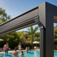 Pergola rectangulaire motorisée en aluminium à toit rétractable, lamelles LED électriques pliables, personnalisable, pour jardin naturel, 3x4m