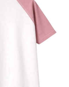 Women White Dusty Pink Raglan Sleeve Henley T Shirt Cotton Blend Short Sleeve Casual Summer <b>Top</b> Comfortable Lightweight Tee Wear - Product Image 6