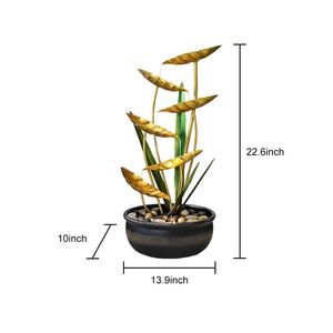 Fontana d'Acqua in Metallo con Illuminazione LED da 22,6 Pollici per Decorazioni Interne ed Esterne - Product Image 5