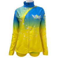 Personnalisable 100% Polyester Cheerleader Veste d'échauffement Sublimé Danse Uniforme Fermeture Éclair Adultes Performance Porter Type Ballet Filles