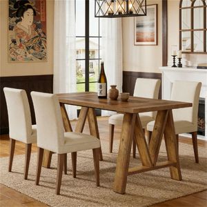 Tavolo da Pranzo Rettangolare in Legno per Cucina e Sala da Pranzo - Product Image 4