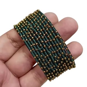 Purple Gold Plated <b>Beaded</b> Wrap Bracelet Alloy Classic Style Unisex Jewelry Metal <b>Thread</b> Bangle - Product Image 4