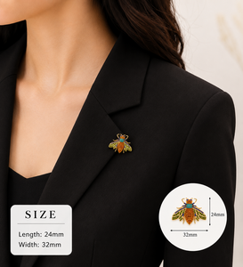 925 Sterling Silver <b>Bee</b> Brooch For Unisex 18k Gold Gold Plated Dainty Minimalist Jewelry For Women Anniversary Wedding <b>Gift</b> - Product Image 2