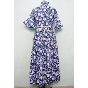 เดรสยาวผ้าฝ้ายแท้ 100% สำหรับผู้หญิง ลายพิมพ์ดอกไม้แบบอินเดีย ทำมือ แขนยาว น่ารัก สวมใส่สบาย เหมาะสำหรับงานปาร์ตี้ เรียบง่าย - Product Image 6