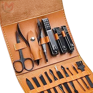Kit de manucure en cuir, ensemble de coupe-ongles 12 pièces, style classique portable pour adultes - Product Image 4