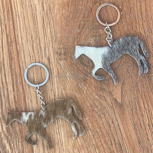 Nouveau Western élégant vente chaude cheveux sur cuir de vachette porte-clés en cuir véritable porte-clés forme Unique porte-clés de luxe en cuir - Product Image 3