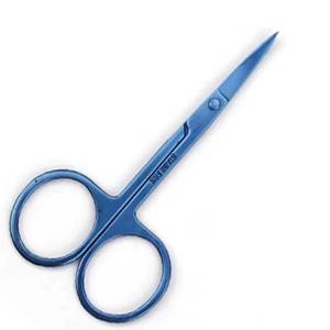 Ciseaux de manucure bleus en acier inoxydable avec lames droites et affûtées, manche rond pour le soin des ongles des adultes, style simple et durable - Product Image 1