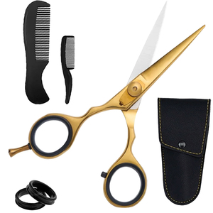 Juego de Tijeras Profesionales de Acero Inoxidable de 5 Pulgadas para Barba y Bigote con Estuche de Cuero y 2 Peines Pequeños para un Aseo Preciso - Product Image 6