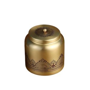 Recipiente de cobre martillado a mano de primera calidad con tapa, contenedor de cocina para almacenar té, café, azúcar y alimentos secos. - Product Image 1