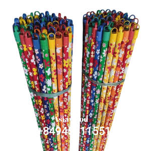 Juego de mango de escoba de madera de eucalipto con revestimiento de PVC hecho en Vietnam, mezcla colorida de hilo de Italia y México, recogedor de bajo precio - Product Image 3