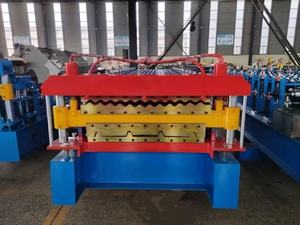 하이 퀄리티 이중 층 골판지 사다리꼴 지붕 프레스 만들기 기계 유약 타일 IBR 시트 롤 성형 기계 PLC - Product Image 3