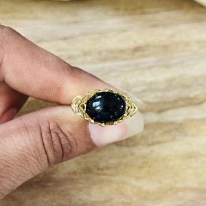 Hot Selling Black Onyx Brass <b>Ring</b> Hollow Cutout Gold Plated <b>Ring</b> <b>Statement</b> Handmade <b>Ring</b> Boho Geometric Wholesale <b>Ring</b> For Women - Product Image 4