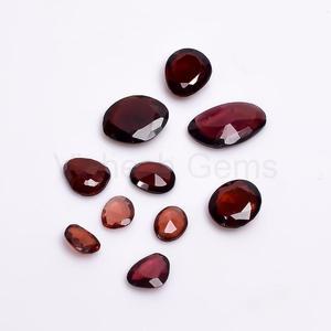 Granate natural de Mozambique de 7-9 mm, facetado, corte rosa, forma ovalada, parte trasera plana, rodajas de piedra preciosa sueltas para la fabricación de anillos y joyería. - Product Image 5