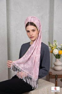 Premium <b>Square</b> <b>Scarf</b> With Tassel Custom Printed Soft Lightweight Women Fashion Headscarf OEM ODM Wholesale - Product Image 5