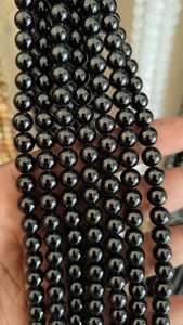 Black Tourmaline Polished Gemstone <b>Bracelet</b> Men Boys Free Sized Natural <b>Crystal</b> Bead Elastic Protection Stone Gift Kids Teens - Product Image 5