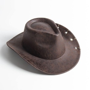Sombreros Vaqueros Personalizados de Estilo Occidental, Nueva Imagen para Uso Diario al Aire Libre, Sombreros Vaqueros de Cuero Genuino con Logotipo Personalizado - Product Image 3