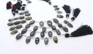 Flashy <b>Labradorite</b> Smooth Marquise Cut Side Drill Gemstone Beads 7x14-8x16 MM <b>Labradorite</b> Fancy Shape Plain Loose Beads 5 Inch - Product Image 2