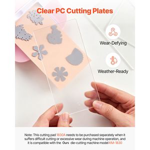 6 Pièces Plaques de découpe transparentes en polycarbonate 6,69 x 3,15 x 0,1 po, tampons de découpe compatibles pour l'embossage - Product Image 2