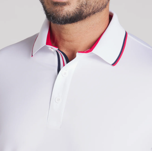 Polo de Golf para Hombre con Rayas Bordadas, de Alta Calidad, Transpirable, Antiarrugas y Corte Ajustado - Product Image 4
