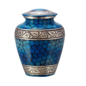 Urna Funeraria de Aluminio Negra Popular para Adultos, con Banda Plateada, Hecha a Mano, Ecológica, Estilo Art Deco, para Cenizas Humanas, 3-4L - Product Image 3