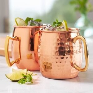 Ensemble de 4 tasses en cuivre pur pour café, thé, eau et bière, ensemble de 4 tasses en cuivre faites à la main pour la maison, la cuisine et le bar - Product Image 3