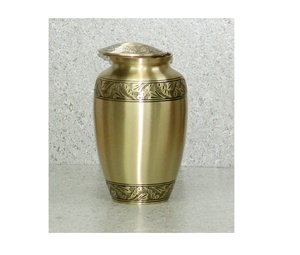 Urna de bronce clásica con banda floral - Product Image 3