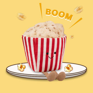 Peluche Personalizado de Palomitas de Maíz, de Algodón PP y Poliéster, Suave, en Cubo Rayado Beige, Almohada y Accesorios de Llavero - Product Image 6