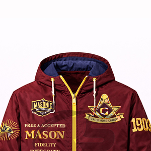 Chaqueta Cortavientos Masónica Personalizada, Ligera e Impermeable, con Logotipo Masónico Bordado, Fabricante OEM al por Mayor - Product Image 2