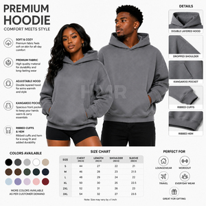 Sudadera con Capucha Gris con Logotipo Personalizado de la Hermandad HMR, Sudadera Informal de Forro Polar para Otoño, Diseño con Bolsillos y Mangas Largas - Product Image 6