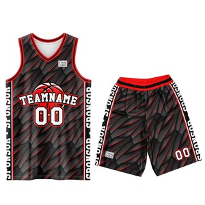 OEM Basketball Jersey Set Custom Logo Sublimation Printing Black Blue Geometric Mesh V Neck Sleeveless Adult Team Uniform <b>Elite</b> - Product Image 3