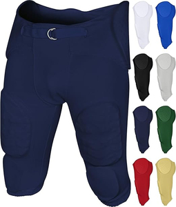 Mens Black <b>Padded</b> American Football Pants Athletic Fit Belt Closure Breathable Practice Game Performance Sportswear Adult Wear - Product Image 3