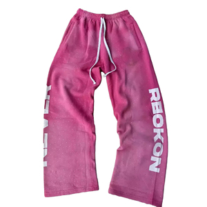 Pantalon de jogging coupe ample et large, style streetwear personnalisé, brodé, évasé, coupe-vent, avec strass, pour homme - Product Image 3