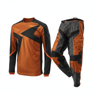 Ensemble de maillot et pantalon de moto pour homme, manches longues, couleurs contrastées, séchage rapide, toutes saisons - Product Image 2