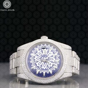 Charm Jewells Luxury Women's Stainless Steel <b>Diamond</b> <b>Watch</b> Round Analog Quartz 42mm Sapphire Crystal Folding Clasp Band - Product Image 1
