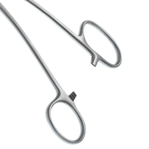 Bozeman Forceps 10 1/4 Inch Doubled Curved One <b>Large</b> <b>Ring</b> Stainless Steel Gynecology Dressing Uterine Packing Forceps - Product Image 6