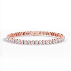 Pulsera de tenis de diamantes cultivados en laboratorio de corte ovalado de 7 pulgadas, oro de 10K, venta al por mayor, fabricante y proveedor de joyería fina personalizada OEM - Product Image 1