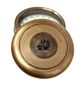 Boussole nautique vintage en laiton avec poème de Robert Frost, boussole de poche en laiton antique, cadeau maritime de collection - Product Image 1