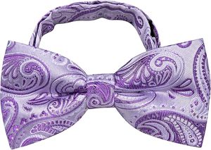 Nœud Papillon en Soie Motif Paisley Violet Pré-noué, Accessoire Formel Durable Style Jacquard, Matière Respirante en Polyester - Product Image 2
