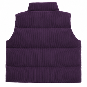 Gilet matelassé personnalisé du Conseil NCNW avec logo brodé sur le devant, veste sans manches de couleur violette et blanche pour femme - Product Image 3