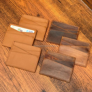 New Wholesale Minimalist Front Pocket RFID Blocking Men & Women Full Grain Genuine <b>Leather</b> ID Business Credit Card <b>Holder</b> Wallet - Product Image 6
